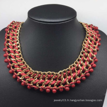 Collier de grande chaîne de gloire de diamant rouge (XJW13751)